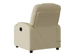 Sillón reclinable de tela crema