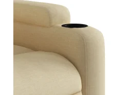 Sillón reclinable de tela crema