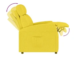 Sillón reclinable de tela amarillo claro