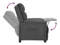 Sillón reclinable de tela gris oscuro