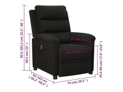 Sillón reclinable eléctrico de tela negro