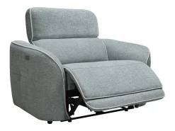 Sillón reclinable eléctrico de tela gris jaspeado OZARTO