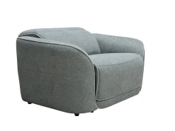 Sillón reclinable eléctrico de tela gris jaspeado OZARTO