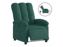 Sillón reclinable eléctrico tela verde oscuro