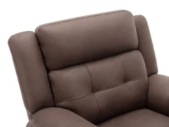 Sillón reclinable eléctrico de microfibra con aspecto de cuero envejecido marrón ORTIANO