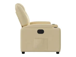 Sillón reclinable eléctrico de tela crema