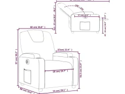 Sillón reclinable eléctrico de tela crema