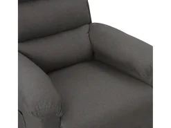 Sillón reclinable eléctrico de tela gris oscuro