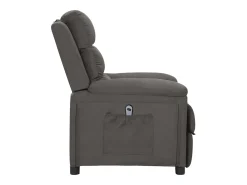 Sillón reclinable eléctrico de tela gris oscuro
