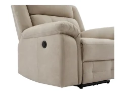 Sillón reclinable eléctrico de microfibra beige ORTIANO