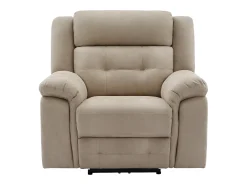 Sillón reclinable eléctrico de microfibra beige ORTIANO
