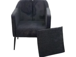 Sillón reclinable MCW-H93a, tela/textil gris oscuro