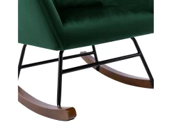 Sillón reclinable tapizado en terciopelo con soporte lumbar, ideal para sala de estar y dormitorio infantil, color verde