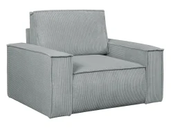 Sillón recto de pana gris claro con estilo diseño AMELIA