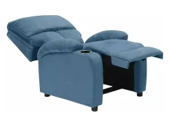 Sillón relajante reclinable reposapiés portaobjetos Laura Light - Azul
