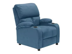 Sillón relajante reclinable reposapiés portaobjetos Laura Light - Azul