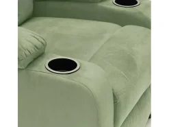 Sillón relajante reclinable reposapiés portaobjetos Laura Light - Verde oscuro