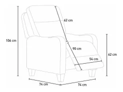Sillón relajante reclinable reposapiés portaobjetos Laura Light - Verde oscuro