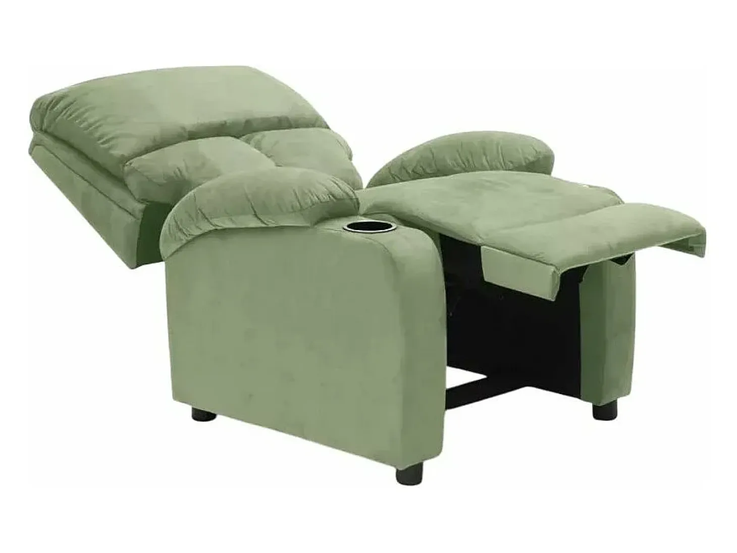 Sillón relajante reclinable reposapiés portaobjetos Laura Light - Verde oscuro