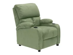 Sillón relajante reclinable reposapiés portaobjetos Laura Light - Verde oscuro