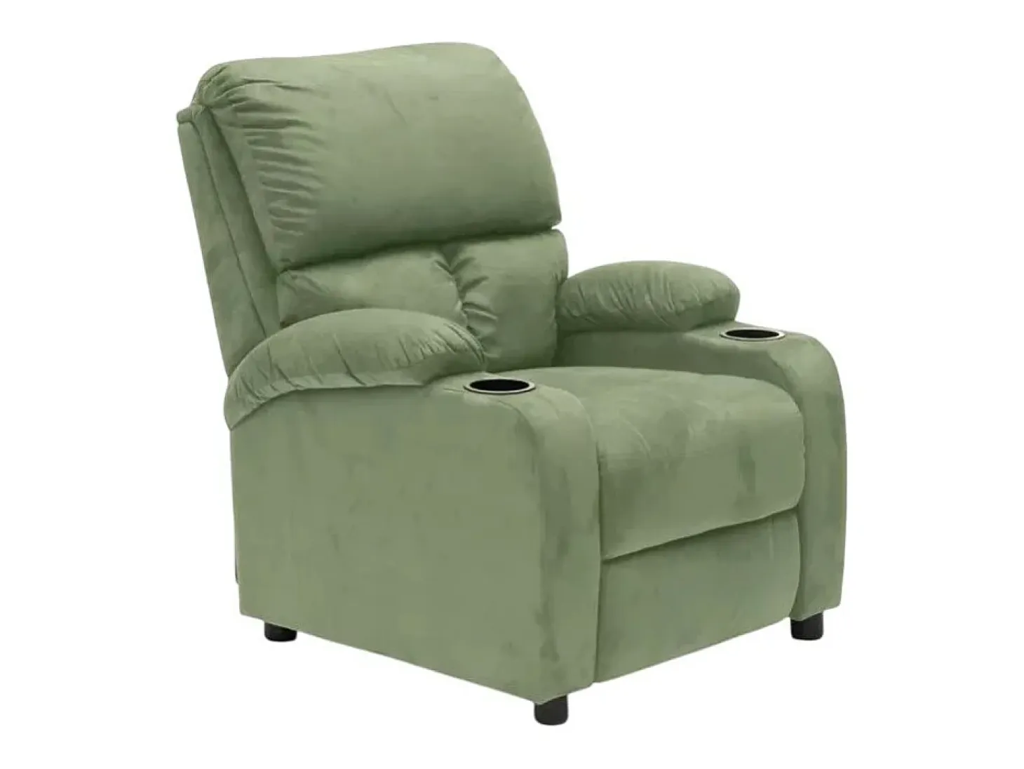 Sillón relajante reclinable reposapiés portaobjetos Laura Light - Verde oscuro