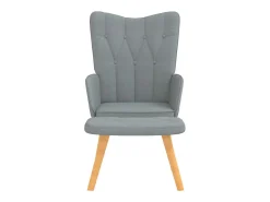 Sillón relax con taburete tela gris claro
