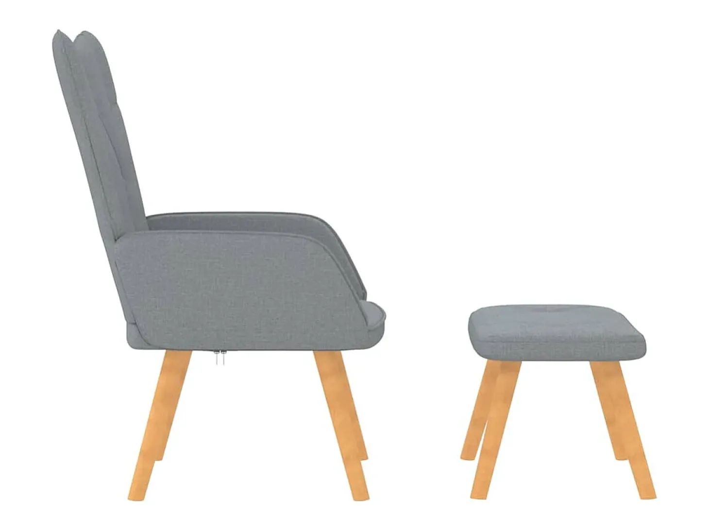 Sillón relax con taburete tela gris claro