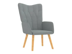Sillón relax con taburete tela gris claro