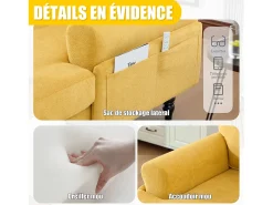 Sillón Relax de 1 Plaza en Chenilla - Respaldo Envolvente, Asiento Extra Profundo 100cm, Estructura 250kg - Para Salón, Oficina o Balcón - Patas de Madera Maciza