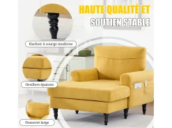 Sillón Relax de 1 Plaza en Chenilla - Respaldo Envolvente, Asiento Extra Profundo 100cm, Estructura 250kg - Para Salón, Oficina o Balcón - Patas de Madera Maciza