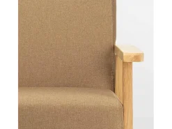 Sillón relax de diseño vintage de madera con reposabrazos Uteplass - Beige