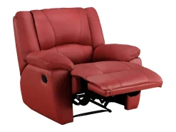 Sillón relax de piel de becerro en color rojo AROMA