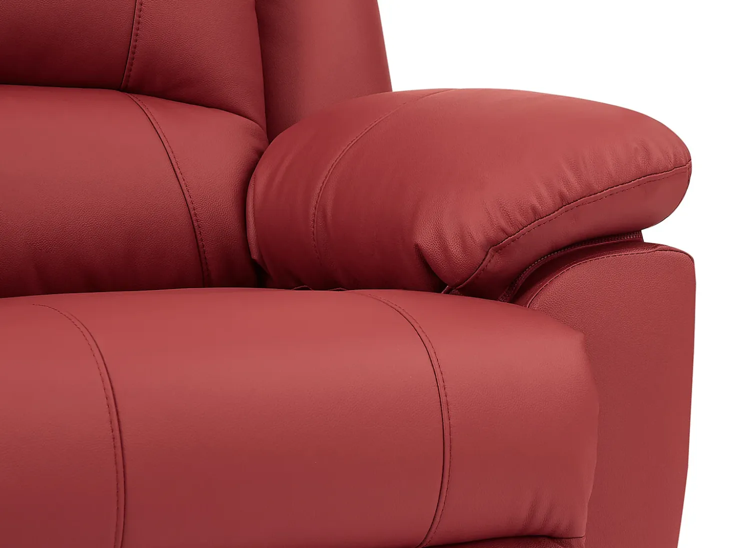 Sillón relax de piel de becerro en color rojo AROMA