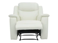 Sillón relax de piel de becerro color blanco marfil EVASION