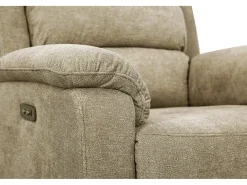 Sillón relax eléctrico de tela topo reposapiés y respaldo reclinables NEVERS