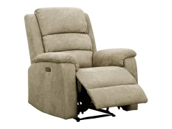Sillón relax eléctrico de tela topo reposapiés y respaldo reclinables NEVERS