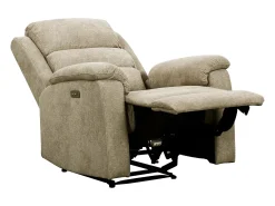 Sillón relax eléctrico de tela topo reposapiés y respaldo reclinables NEVERS