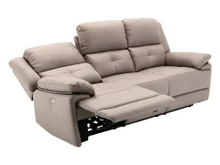 Sillón relax eléctrico de tela gris topo con 1 puerto USB DOLENE