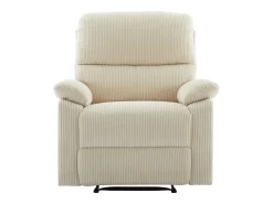 Sillón relax eléctrico de terciopelo beige LUNANO