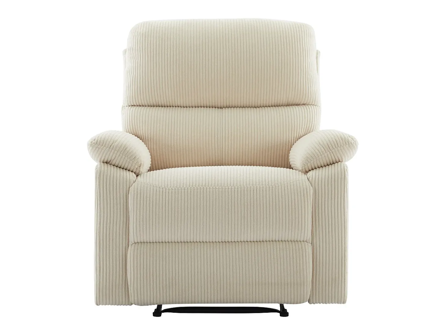 Sillón relax eléctrico de terciopelo beige LUNANO