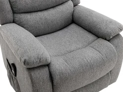 Sillón relax eléctrico de tela gris claro NADINE
