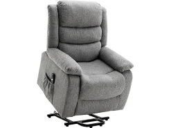 Sillón relax eléctrico de tela gris claro NADINE