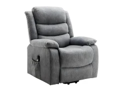 Sillón relax eléctrico de tela gris claro NADINE