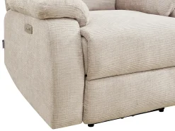 Sillón relax eléctrico masajeador en chenilla beige KOCENI