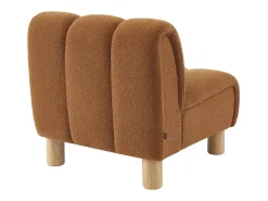 Sillón relax pies redondeados madera de hevea y borreguito camel