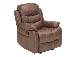 Sillón relax reclinable manual con reposapiés polipiel Panama - Marrón