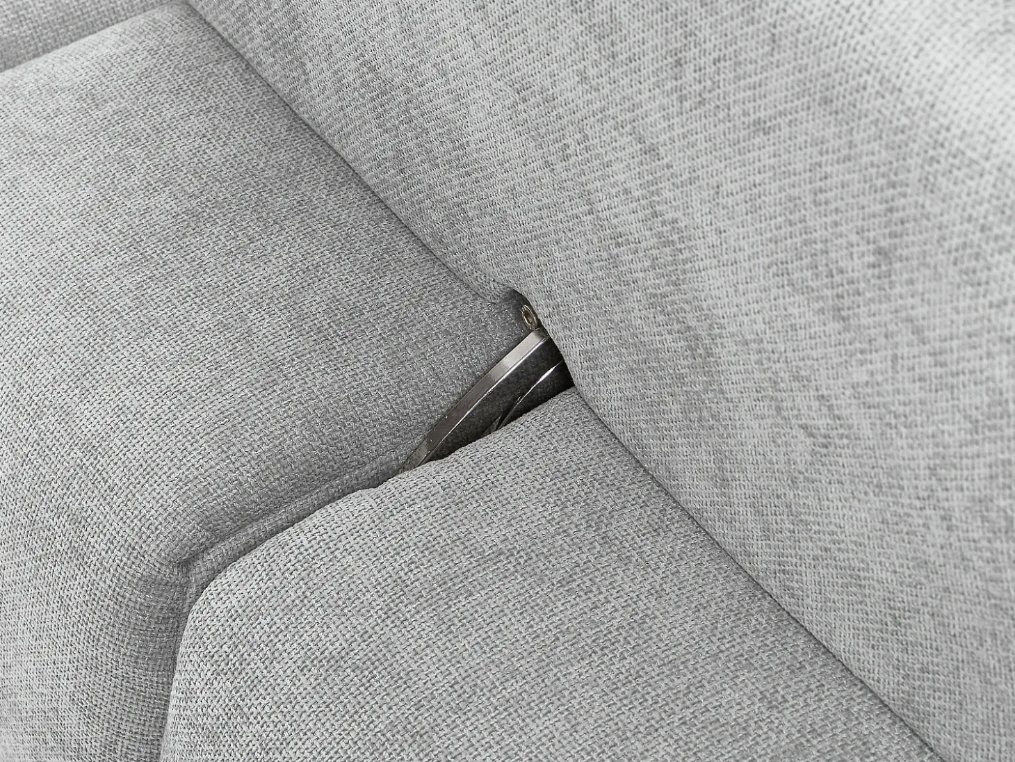 Sillón rinconera regulable en tela texturizada gris claro APOLIU
