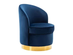 Sillón SANELA terciopelo Azul noche base metal dorado