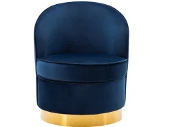 Sillón SANELA terciopelo Azul noche base metal dorado