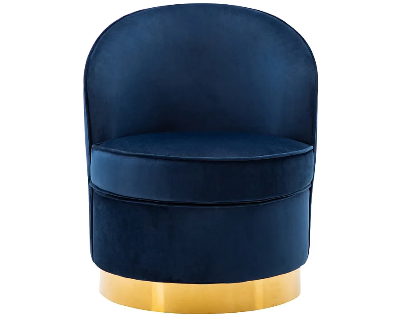 Sillón SANELA terciopelo Azul noche base metal dorado